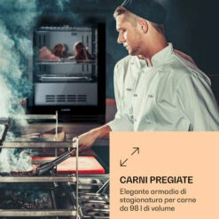 Klarstein Armadio Di Stagionatura Per La Carne - Steakhouse Pro 98 Onyx, 1 Zona, 98 L, 1-25 °C, Touch, Finestra Panoramica -Fornello Italia 94662191 2