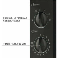 Forno Fornetto Microonde Elettrico 20Lt 700W 6 Livelli Di Potenza Timer Nero -Fornello Italia 97144801 3