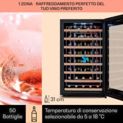 Klarstein Barossa 50 Uno - Frigorifero Per Vini, 1 Zona, 120 Litri/50 Bottiglie, Display Touch 9 Klarstein Barossa 50 Uno - Frigorifero Per Vini, 1 Zona, 120 Litri/50 Bottiglie, Display Touch -Fornello Italia 97203062 3