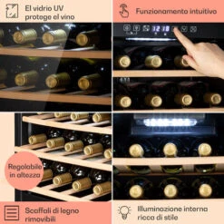 Klarstein Barossa 29 Duo - Frigorifero Per Vini, 29 Bottiglie, 80 Litri, 2 Zone, Controllo Tramite Pulsanti 11 Klarstein Barossa 29 Duo - Frigorifero Per Vini, 29 Bottiglie, 80 Litri, 2 Zone, Controllo Tramite Pulsanti -Fornello Italia 97203066 5