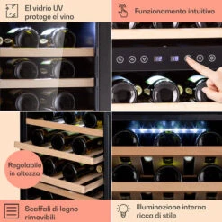 Klarstein Vinamour 73 Duo - Frigorifero Per Vini, 2 Zone, 192 L/73 Bottiglie, 5-18 °C, Touch 11 Klarstein Vinamour 73 Duo - Frigorifero Per Vini, 2 Zone, 192 L/73 Bottiglie, 5-18 °C, Touch -Fornello Italia 97203084 5