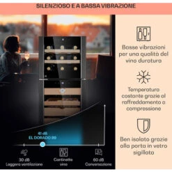 Klarstein El Dorado 89 - Humidor E Frigorifero Per Vini, Touch, 89 L, LED -Fornello Italia 97203096 3