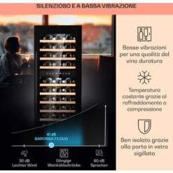 Klarstein Barossa 73 Duo - Frigorifero Per Vini, 2 Zone, 192 Litri, 73 Bottiglie, Display Touch -Fornello Italia 97203177 4