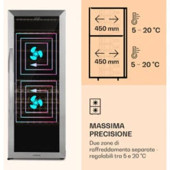 Klarstein Klarstein Vinamour 77 Duo Frigo Per Vino 191 Litri 5 - 20 °C 2 Zone Di Raffreddamento -Fornello Italia 98518269 4