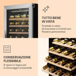 Klarstein Klarstein Vinamour 77 Duo Frigo Per Vino 191 Litri 5 - 20 °C 2 Zone Di Raffreddamento -Fornello Italia 98518269 5