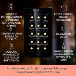 Klarstein Barolo 15 Uno - Frigorifero Per Vini, 48 L, 15 Bottiglie, 11-18 °C, SingleZone -Fornello Italia 98518270 2