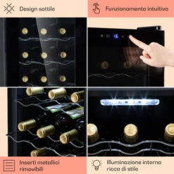 Klarstein Barolo 15 Uno - Frigorifero Per Vini, 48 L, 15 Bottiglie, 11-18 °C, SingleZone -Fornello Italia 98518270 5