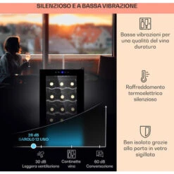 Klarstein Barolo 12 Uno - Frigorifero Per Vini, 37 L, 12 Bottiglie, 11-18 °C, SingleZone -Fornello Italia 99449454 4